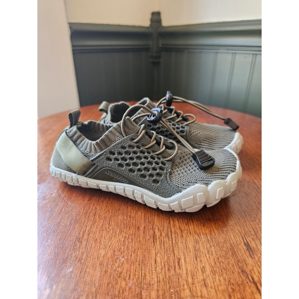 Nortiv8 aqua-k2 Kids Barefoot Shoes Olive Green Minimalist Water Shoes Size 12